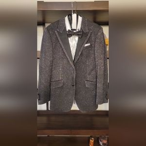 Tuxedo jacket, bow tie, pocket square and shirt